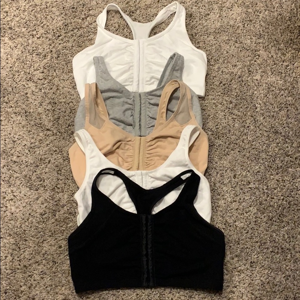 Front closure cotton bra package of 5, size 38